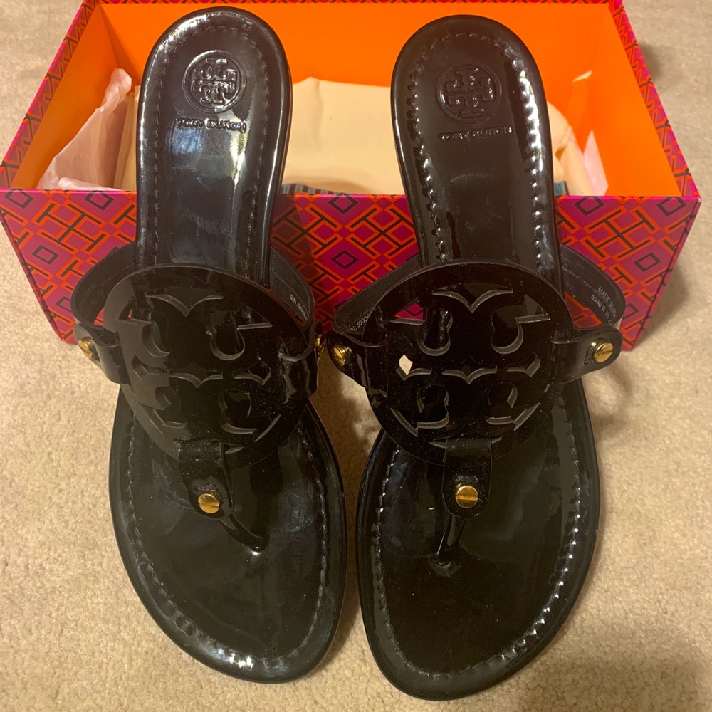 Patent leather black Tory Burch Sandals